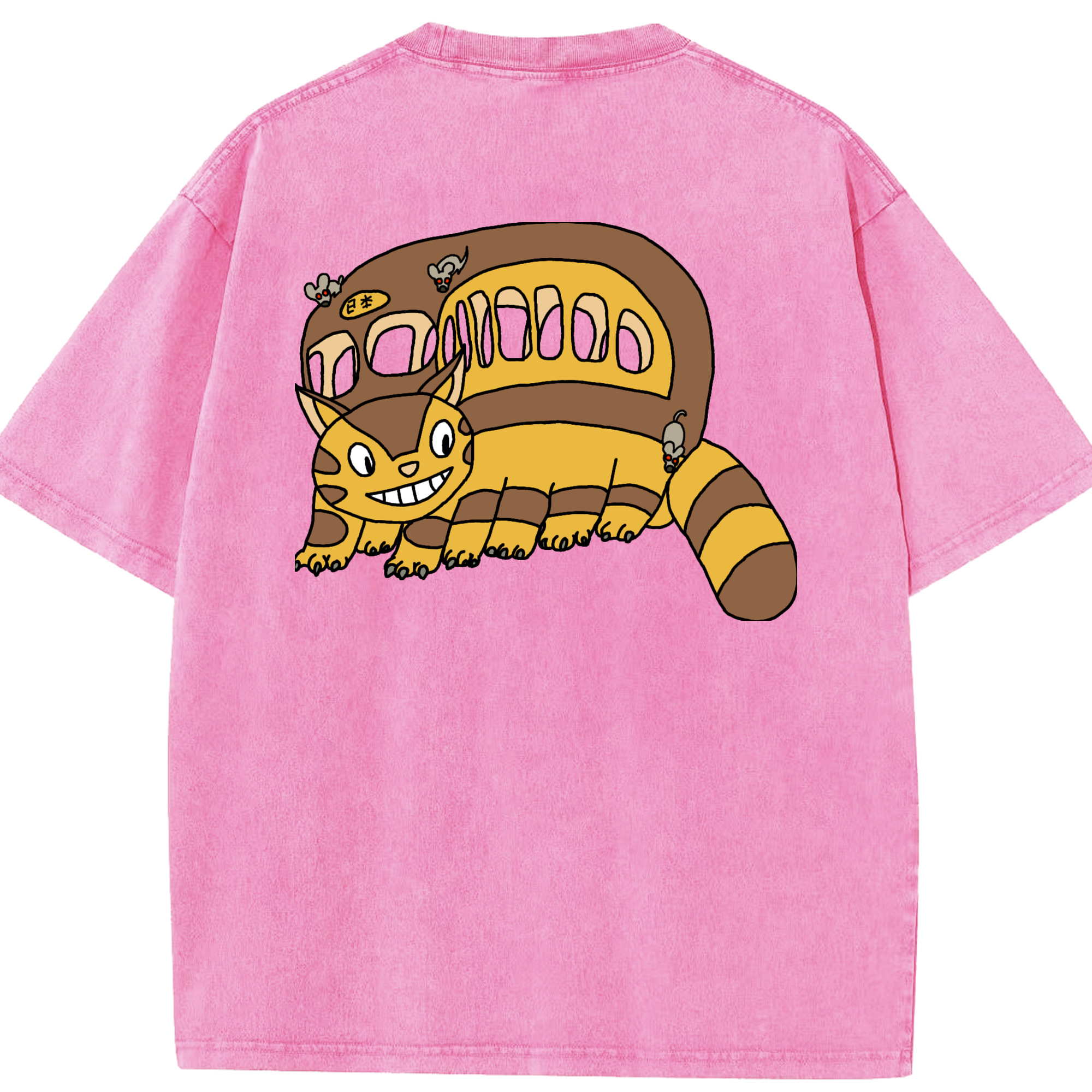 （画像用） となりのトトロ 草壁メイ 草壁サツキ My Neighbor Totoro Satsuki Kusakabe Mei Kusakabe 綿100% ヴィンテージ風 半袖Tシャツ（背面プリント）